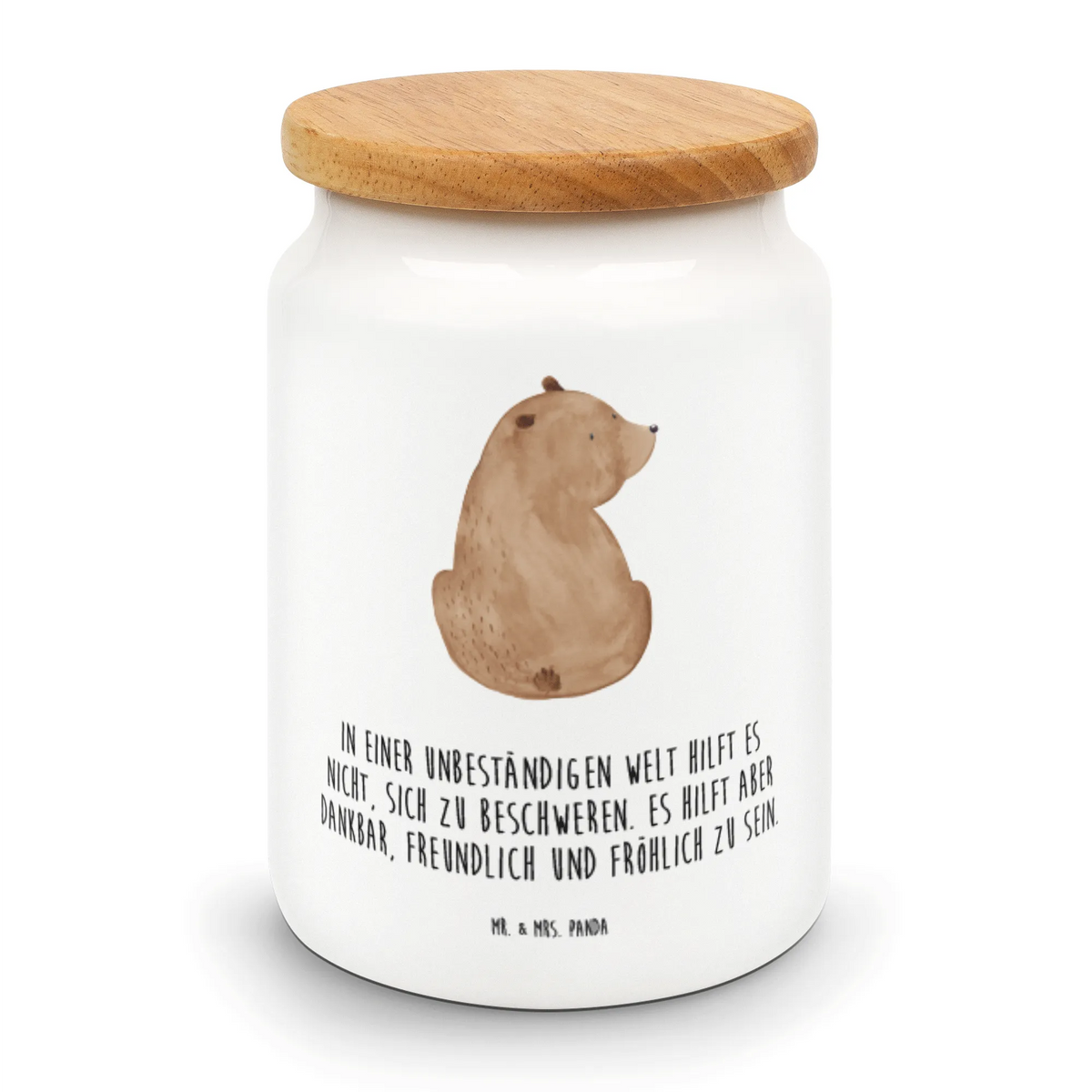 Vorratsdose Bär Schulterblick gebäckdose, Vorratsdose, Dose, Lebensmittelbehälter, Biskuitdose, Teedose, salzdose, zuckerdose, Vorratsbehälter, Aromadose, Kaffeedose, Keksdose, Aufbewahrungsdose, tee behälter, behälter, vorratsbox, bonbondose, leckerlidose, Frischhaltedose, aufbewahrungsbehälter, Snackdose, vorratsgefäß, müslidose, keramikdose, Teddy, Bär, Teddybär, Bären, Weisheit, Bärenliebe, Weltansicht, Selbstachtung, Motivation