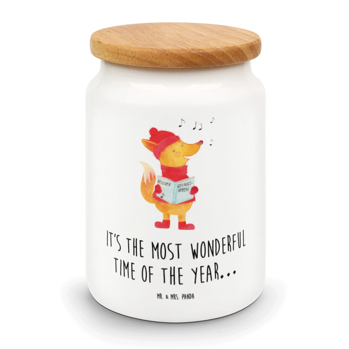 Storage jar Fox Singer Christmas time, snow