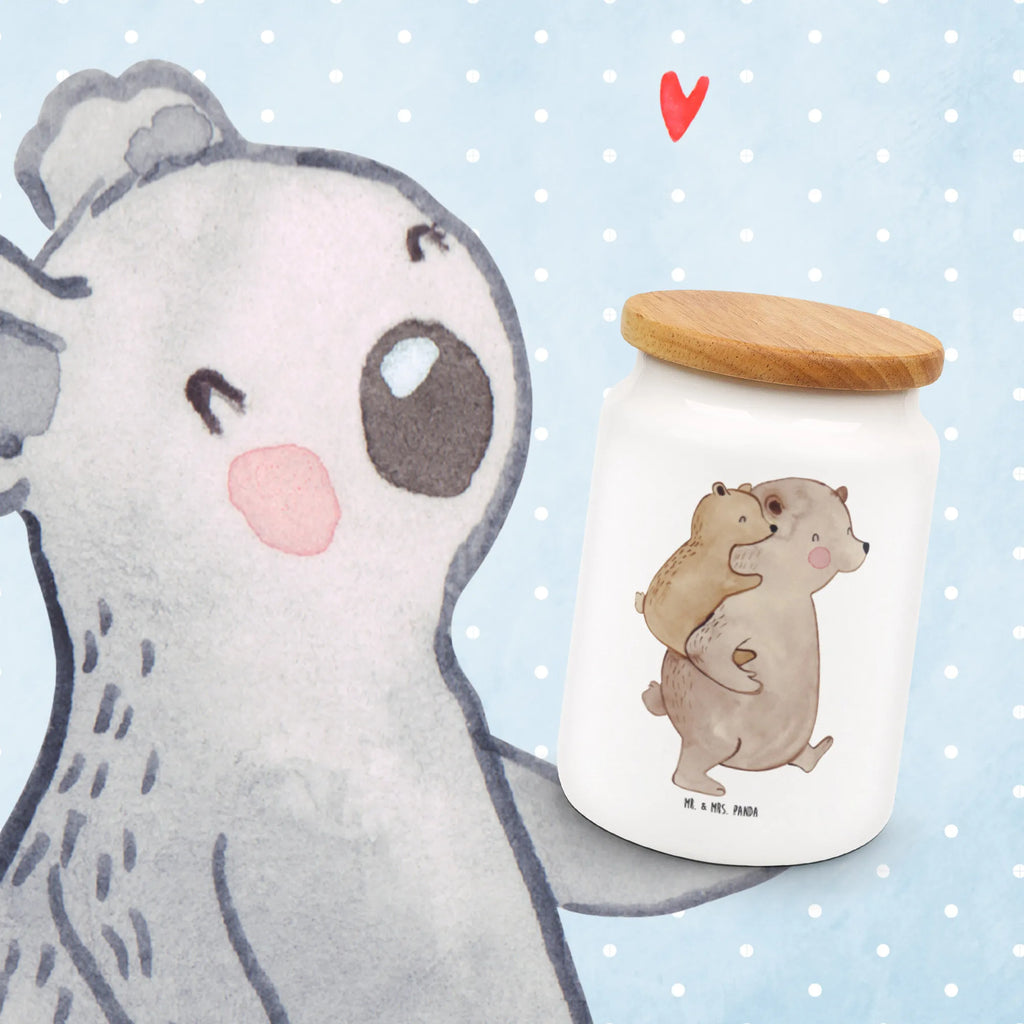 Pojemnik na żywność Tata Niedźwiedź Kaffeedose, Keksdose, leckerlidose, Frischhaltedosen, keramikdose, leckerlidosen, Vorratsdosen, gebäckdose, Frischhaltedose, Aufbewahrungsdose, Vorratsdose Mit Deckel, Vorratsglas, zuckerdose, müslidose, Teedose, keksdosen, bonbondose, Frischhaltedose Mit Deckel, tee behälter, Aufbewahrungsdosen, Aufbewahrungsdose Mit Deckel, aufbewahrungsbehälter, Vorratsdose, Lebensmittelbehälter, Vorratsbehälter, Dose, Muttertag, Vatertag, Mama, Papa, Oma, Opa, Familie, Schwester, Bruder, Papi, Vater, Vati, Onkel, Geburtstag, Geschenk