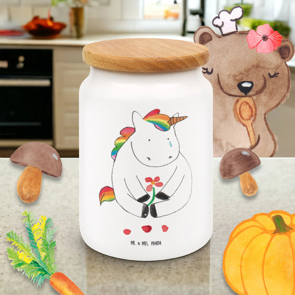 Storage jar unicorn Sad canister, kitchen storage solutions, kitchen canister, pantry storage, food storage container, treat jar, ceramic jar, preservative jar, snack jar, airtight container, cookie jar, storage jar, bulk food storage, unicorn, unicorns, friends, glitter, consoling, grief, Friendship, greeting card, love, Unicorn, flower