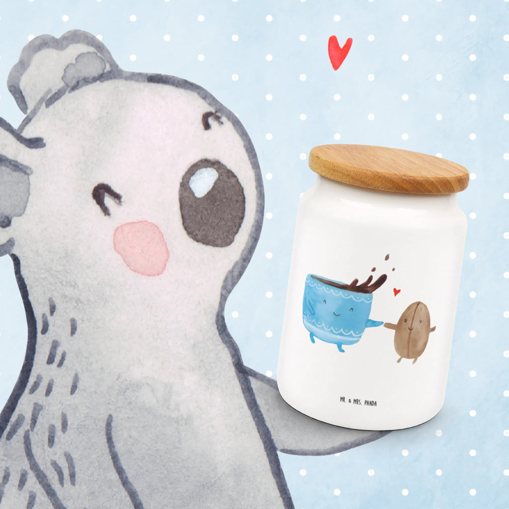 Storage jar Coffee Bean bulk food storage, canister, cookie jar, kitchen storage solutions, pantry storage, airtight container, ceramic jar, storage jar, snack jar, preservative jar, food storage container, kitchen canister, treat jar, small animals, cute, funny, cute animal motives, hand drawn, small world, funny sayings, good mood, happy, gifts, gift ideas, special gifts, animal lover, card, Coffee, satisfaction, happiness, pleasure, coffee bean