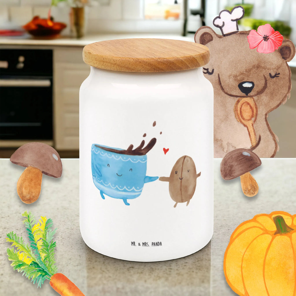 Storage jar Coffee Bean bulk food storage, canister, cookie jar, kitchen storage solutions, pantry storage, airtight container, ceramic jar, storage jar, snack jar, preservative jar, food storage container, kitchen canister, treat jar, small animals, cute, funny, cute animal motives, hand drawn, small world, funny sayings, good mood, happy, gifts, gift ideas, special gifts, animal lover, card, Coffee, satisfaction, happiness, pleasure, coffee bean