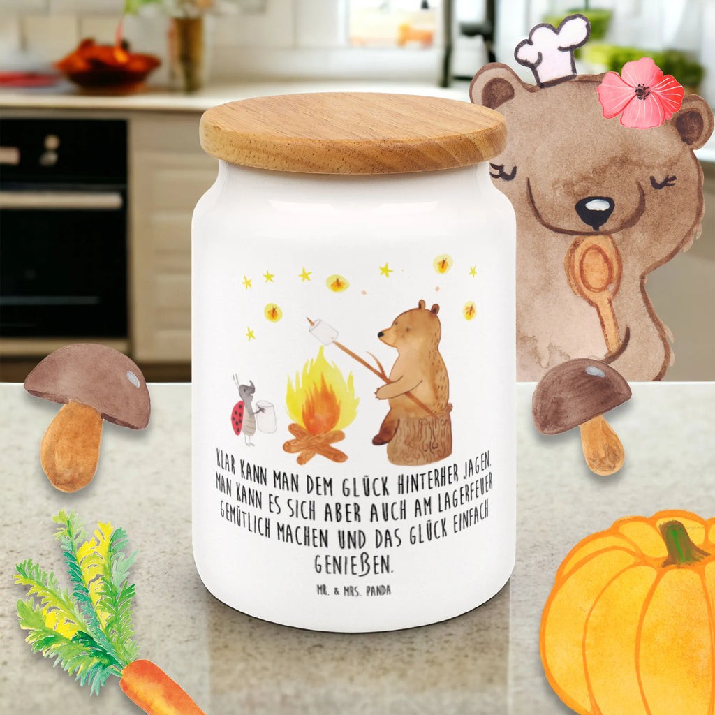 Storage jar Bear & Ladybird campfire canister, snack jar, cookie jar, airtight container, bulk food storage, kitchen storage solutions, preservative jar, pantry storage, ceramic jar, kitchen canister, treat jar, food storage container, storage jar, bear, teddy, teddy bear, cuddly toy, Campfire