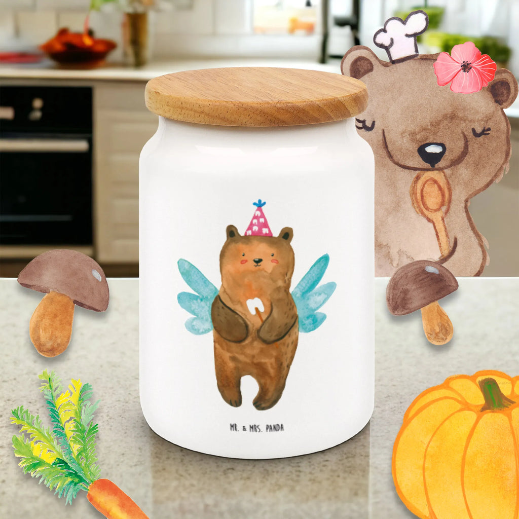 Storage jar bear tooth fairy canister, ceramic jar, kitchen canister, storage jar, kitchen storage solutions, airtight container, food storage container, treat jar, snack jar, preservative jar, bulk food storage, pantry storage, cookie jar, bear, teddy, teddy bear, cuddly toy, milk tooth, first tooth, fairy, Tooth fairy