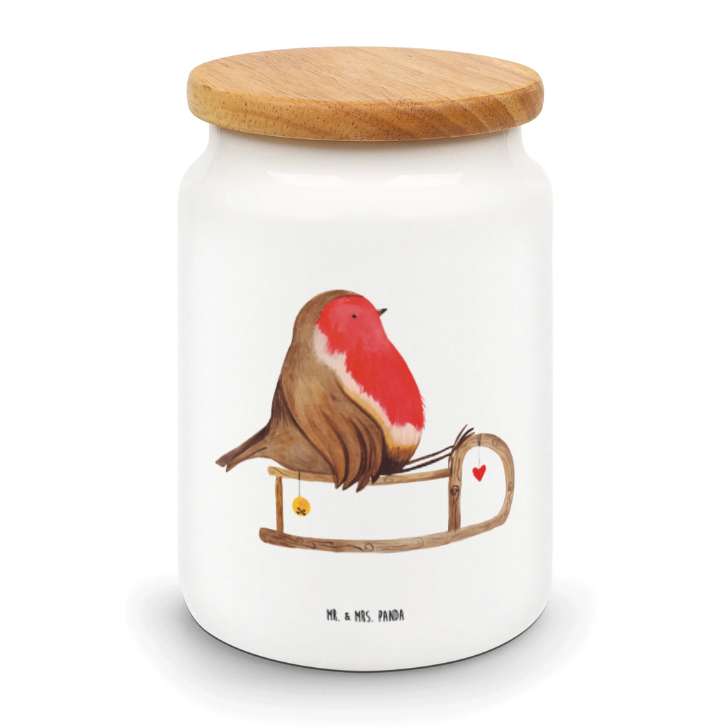 Storage jar robin Sleds pantry storage, cookie jar, snack jar, treat jar, canister, bulk food storage, airtight container, storage jar, ceramic jar, food storage container, kitchen canister, kitchen storage solutions, preservative jar, Winter, Christmas, Christmas time, snow, bird, sleigh