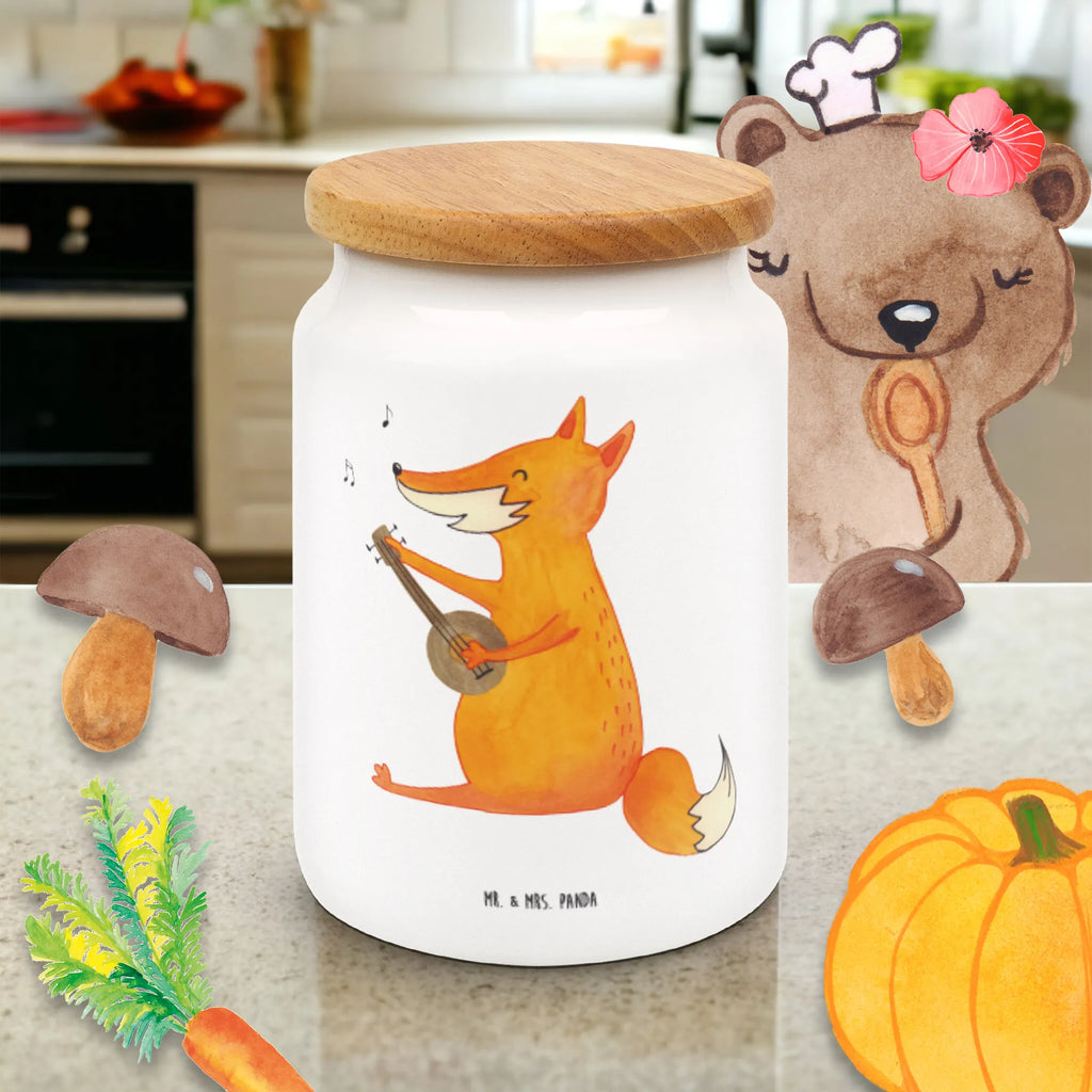 Storage jar Fox guitar pantry storage, kitchen storage solutions, cookie jar, canister, food storage container, kitchen canister, ceramic jar, snack jar, bulk food storage, preservative jar, airtight container, treat jar, storage jar, fox, foxes, forest wildlife, clever as a fox, animal lover, guitar, musician, singer, music saying, gift musician, Fox