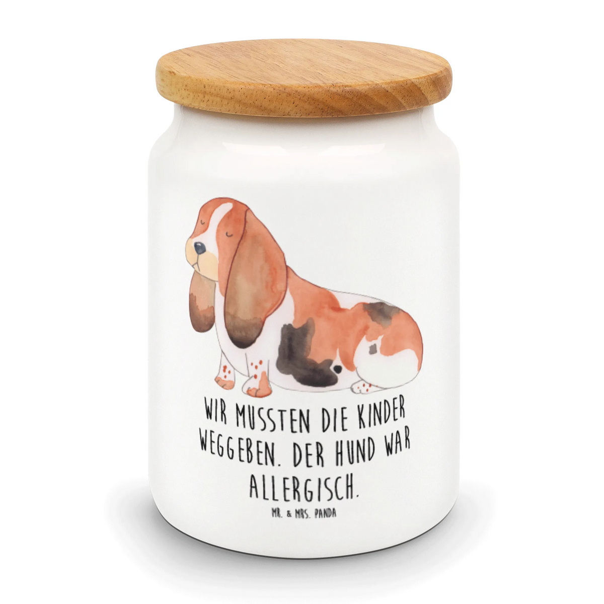 Storage jar Dog Basset Hound vorratsbox, Aufbewahrungsdose, Vorratsdose, keramikdose, müslidose, Dose, Aromadose, Keksdose, Biskuitdose, tee behälter, leckerlidose, salzdose, Vorratsbehälter, aufbewahrungsbehälter, Lebensmittelbehälter, Teedose, Frischhaltedose, zuckerdose, Snackdose, bonbondose, gebäckdose, Kaffeedose, vorratsgefäß, behälter, Hund, Hunderasse, Hundebesitzer, Hundemotiv, Haustier, Tierliebhaber, Sprüche, Basset Hound, Hundeliebe, Kinderlos, Basset