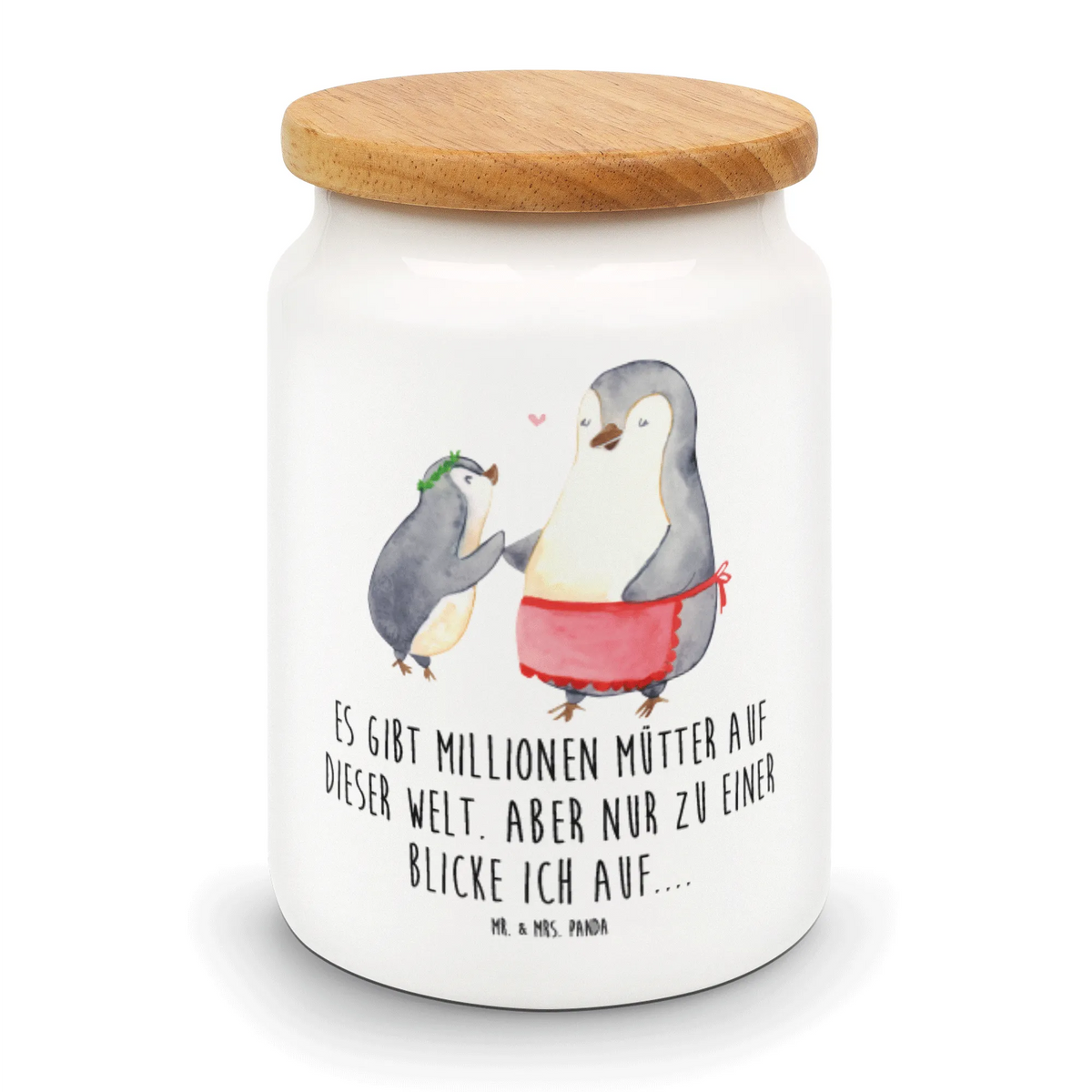 Storage jar Penguin with child Father's Day, Mother's Day, Birthday, Mother, Mummy, Gift