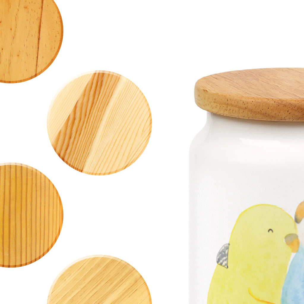 Storage jar Parakeets in love pantry storage, treat jar, kitchen storage solutions, food storage container, airtight container, canister, preservative jar, snack jar, kitchen canister, bulk food storage, ceramic jar, storage jar, cookie jar, Love, Loving, Two, Together, Marriage, Engagement, Proposal of marriage, Love gift, gift for her, gift for him, anniversary gift, budgie, birds, closeness, cuddling, trust, love