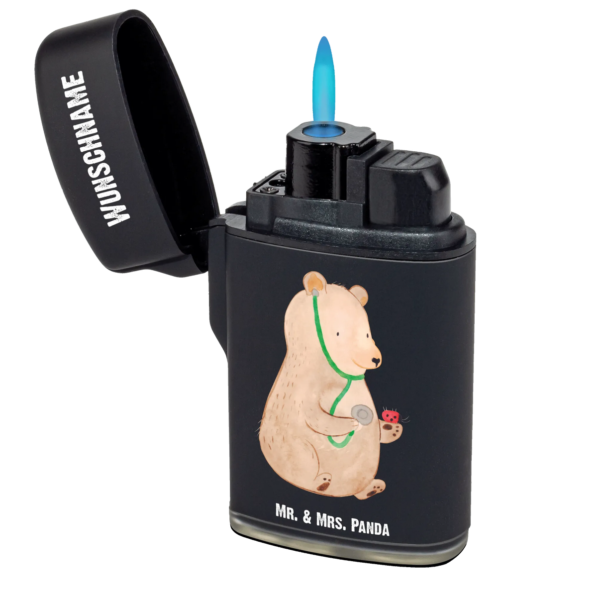 Personalised lighter bear Physician Feuerzeug mit Name, Gasfeuerzeug personalisiert, Individuelles Feuerzeug, Feuerzeug Personalisiert, Personalisiertes Feuerzeug, Personalisierbares Feuerzeug, Teddy, Bär, Teddybär, Doktor, Doktorin, Ärztin, Arzt, Professor, Professorin