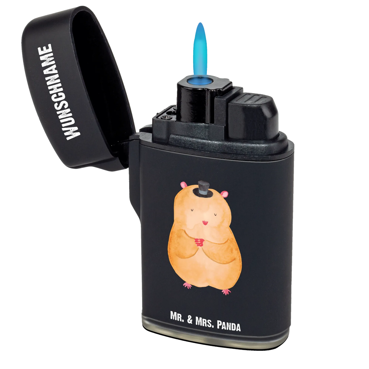 Personalised lighter hamster cap Individuelles Feuerzeug, Feuerzeug Personalisiert, Personalisierbares Feuerzeug, Gasfeuerzeug personalisiert, Feuerzeug mit Name, Personalisiertes Feuerzeug, Lustige Sprüche, Tiere, Tiermotive, Gute Laune, Hamster, Zylinder, Zwerghamster, Magier, Hut, Zauberer