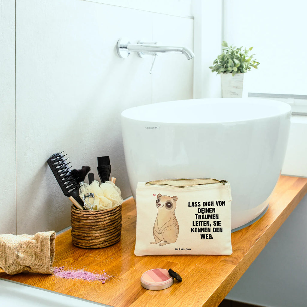 Make-up bag Slow loris Happy small animals, cute, funny, cute animal motives, hand drawn, small world, funny sayings, good mood, happy, gifts, gift ideas, special gifts, animal lover, card