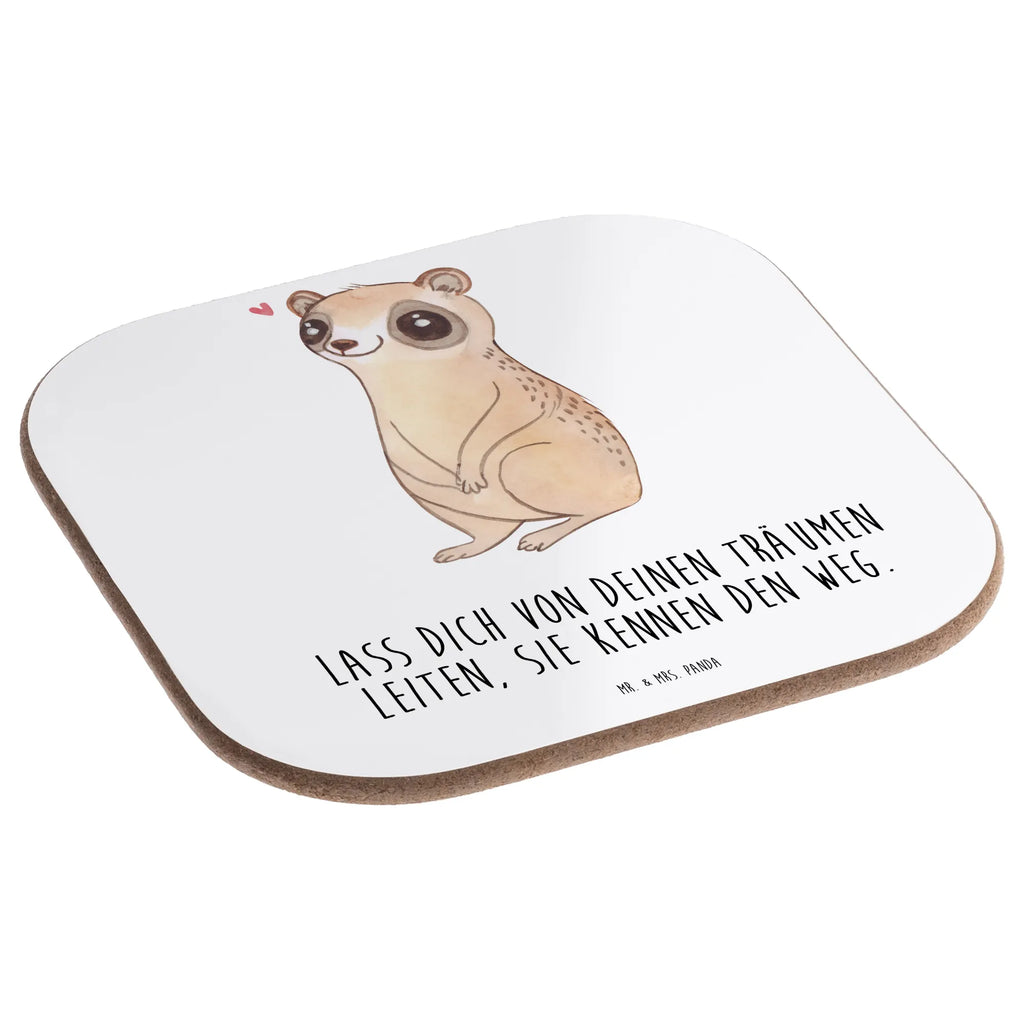 Square coaster Slow loris Happy gifts, presents, breakfast, glass coasters, Coasters, party, gift, small animals, cute, funny, cute animal motives, hand drawn, small world, funny sayings, good mood, happy, gift ideas, special gifts, animal lover, card