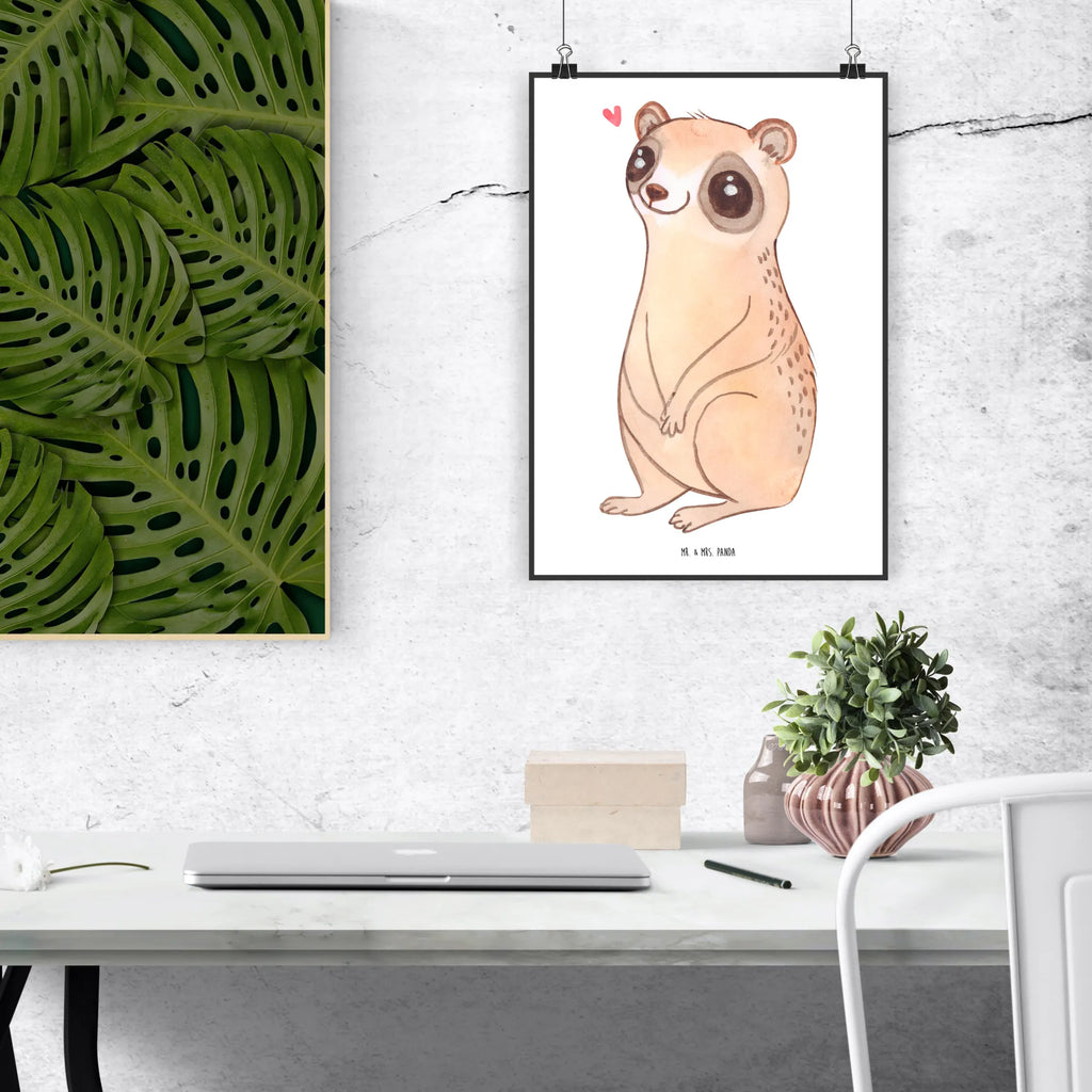 Poster Slow loris Happy Plakat, Wandposter, Bild, Deko Bild, Wanddeko Bild, drucke, Poster, Posterdruck, kunst für die wand, Wandbild, Designposter, wanddeko, Kunstdruck, kunstposter, Mr. & Mrs. Panda Poster, wanddruck, Wandschmuck, wandkunst, Bild für Wand, kunstdruck poster, Wanddekoration, grafikposter, Gute Laune, Tiermotive, Tiere, Lustige Sprüche, Plumplori, Glück, Niedlich