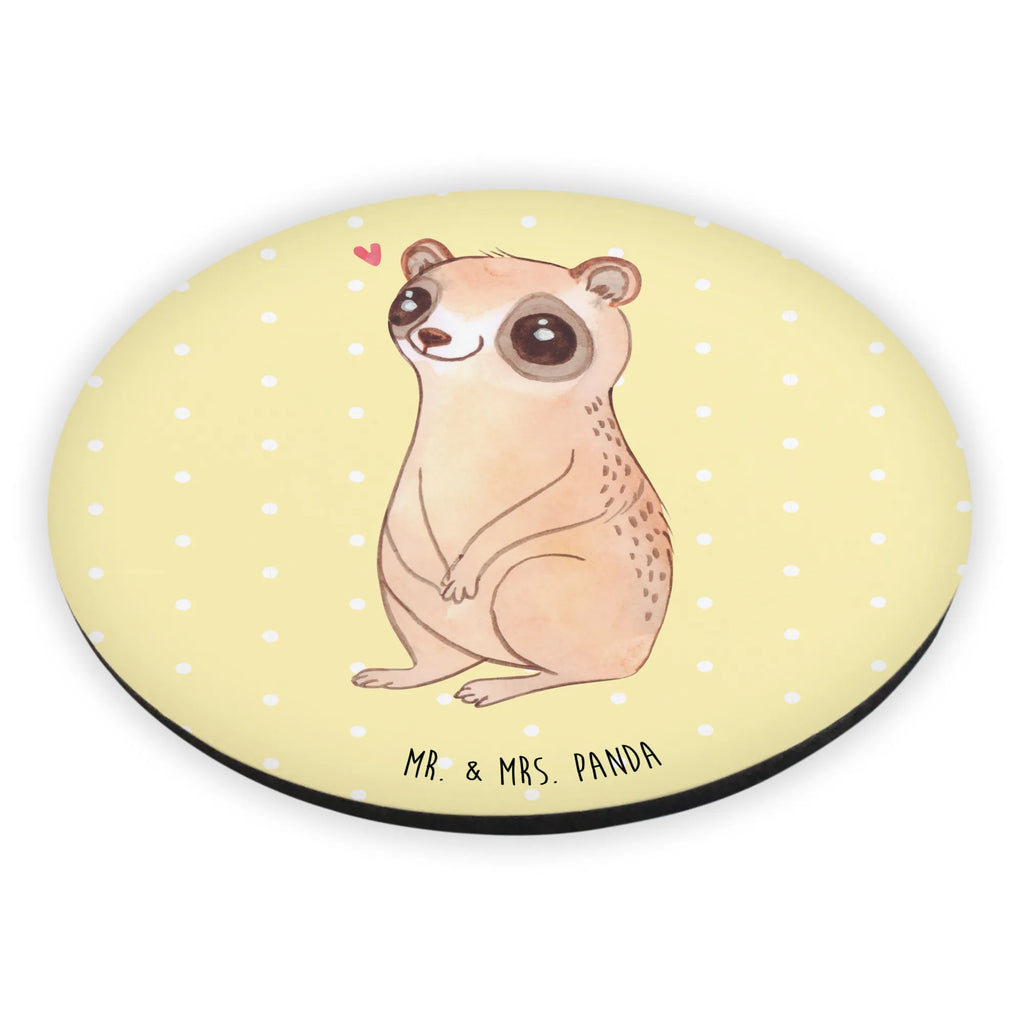 Round magnet Slow loris Happy Kühlschrankmagnet, kühlschrankmagnete, rundmagnet, magnete, Tiere, Tiermotive, Gute Laune, Lustige Sprüche, Niedlich, Glück, Plumplori