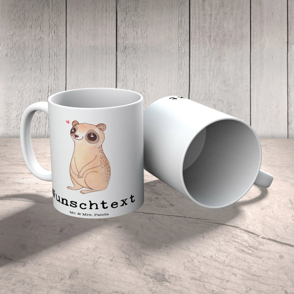 Personalised cup Slow loris Happy Personalisiert, Drucken, Wunschname, Namen, Tasse mit Namen, Tasse, Namenstasse, Personalisierte Tasse, Tiermotive, Gute Laune, lustige Sprüche, Tiere, Niedlich, Glück, Plumplori