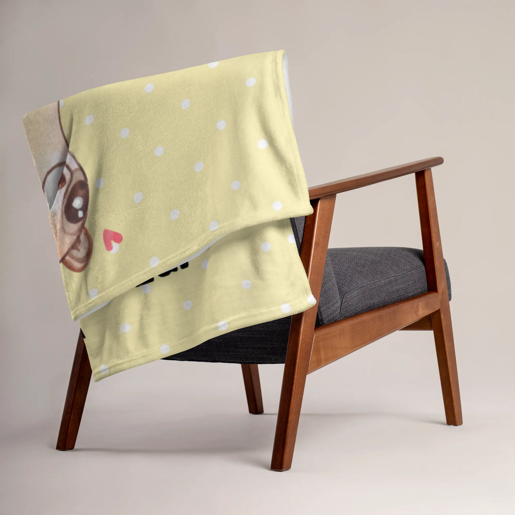 Baby blanket Slow loris Happy Babygeschenk, Babydecke, Geschenk Geburt, Krabbeldecke, Babyecke Kuscheldecke, Tiermotive, Gute Laune, lustige Sprüche, Tiere, Plumplori, Niedlich, Glück