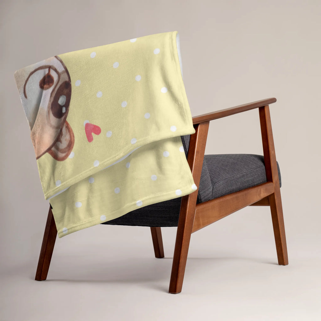 Baby blanket Slow loris Happy Babygeschenk, Babydecke, Geschenk Geburt, Krabbeldecke, Babyecke Kuscheldecke, Tiermotive, Gute Laune, lustige Sprüche, Tiere, Plumplori, Niedlich, Glück