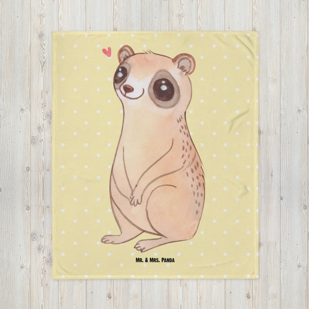 Baby blanket Slow loris Happy Babygeschenk, Babydecke, Geschenk Geburt, Krabbeldecke, Babyecke Kuscheldecke, Tiermotive, Gute Laune, lustige Sprüche, Tiere, Plumplori, Niedlich, Glück