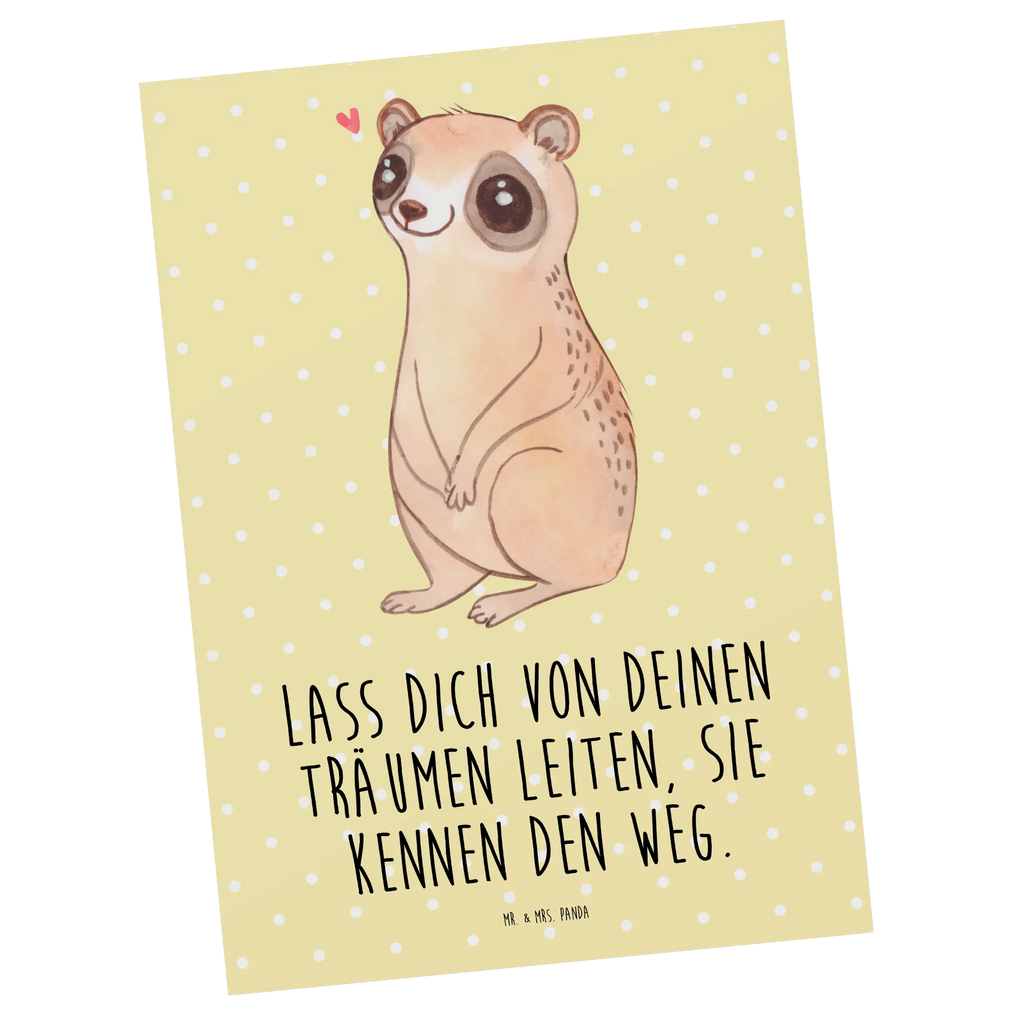 Postcard Slow loris Happy einzelkarte, Fotokarte, Grußkarte, Motivkarte, kunstkarte, Ansichtskarte, spruchkarte, Postkarten, bildkarte, Kunstkarten, Ansichtskarten, Postkarte, Designkarte, Tiere, Tiermotive, Gute Laune, Lustige Sprüche, Plumplori, Glück, Niedlich