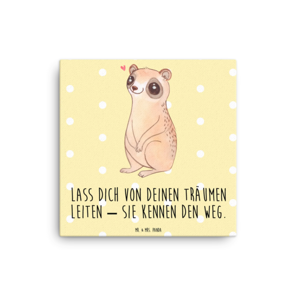 Canvas picture Slow loris Happy Leinwand, Kunstdruck, Tiere, Tiermotive, Lustige Sprüche, Gute Laune, Plumplori, Glück, Niedlich