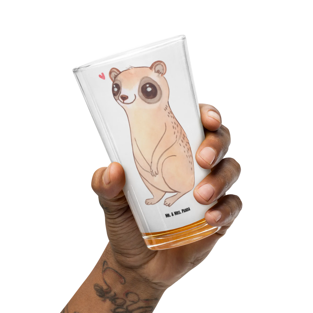 Premium drinking glass Slow loris Happy lead-free crystal glass, dishwasher safe glass, barware, glass, tumbler, pint glass, premium glassware, luxury drinking glass, water glass, beer glass, drinking glass, stemware, cocktail glass, highball glass, small animals, cute, funny, cute animal motives, hand drawn, small world, funny sayings, good mood, happy, gifts, gift ideas, special gifts, animal lover, card