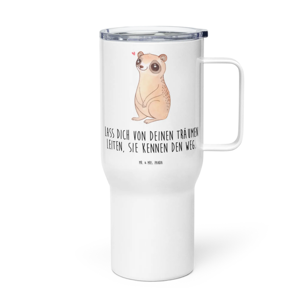 XXL thermal mug Slow loris Happy Großer Thermobecher, Thermobecher, XL Reisetasse, XL Thermobecher, Jumbo Becher, Reisebecher, Autobecher, Tiermotive, Gute Laune, lustige Sprüche, Tiere, Niedlich, Plumplori, Glück