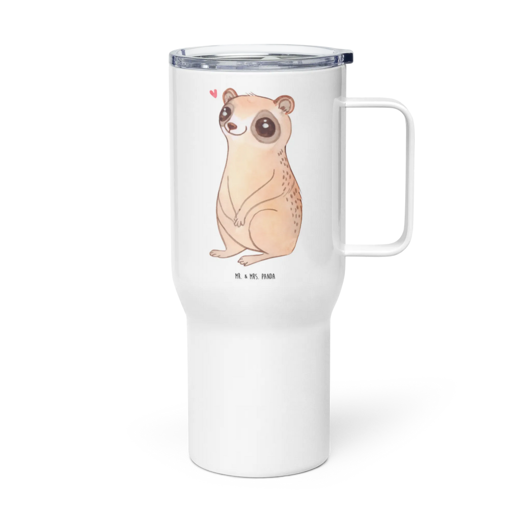 XXL thermal mug Slow loris Happy Großer Thermobecher, Thermobecher, XL Reisetasse, XL Thermobecher, Jumbo Becher, Reisebecher, Autobecher, Tiermotive, Gute Laune, lustige Sprüche, Tiere, Niedlich, Plumplori, Glück