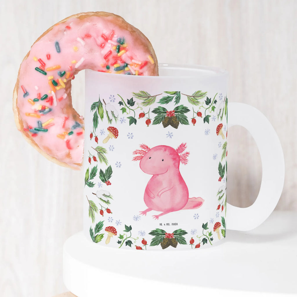 Glass tea cup axolotl Happy tea glass, mug, tea, glass, Tea cup, Winter, Christmas, Christmas time, snow