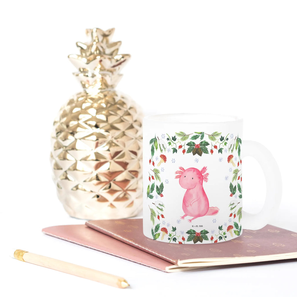 Glass tea cup axolotl Happy tea glass, mug, tea, glass, Tea cup, Winter, Christmas, Christmas time, snow