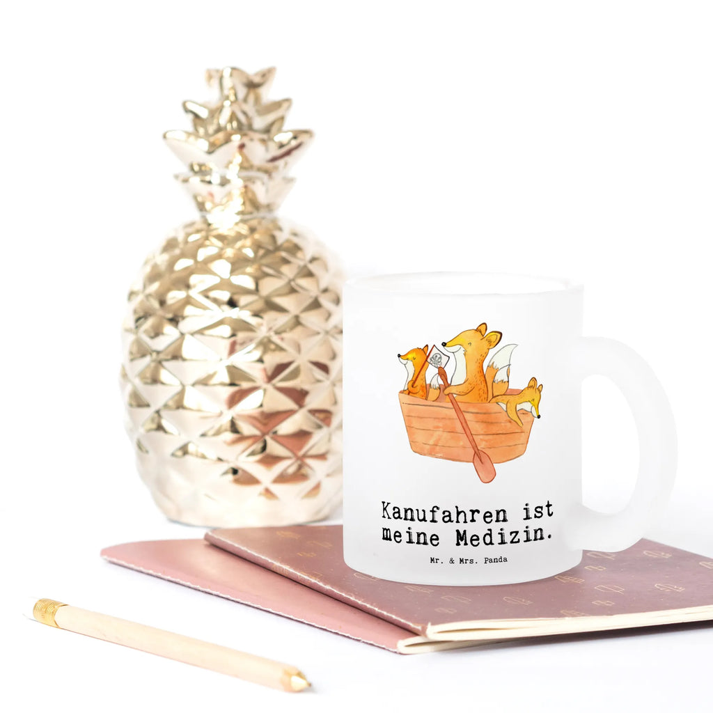 Glass tea cup Fox Canoeing Tea cup, tea, glass, tea glass, mug, Gift, sport, hobby, giving, thank you, award, profit, athlete, Canoeing, paddling tour, canoe tour, canoe school, canoe rental