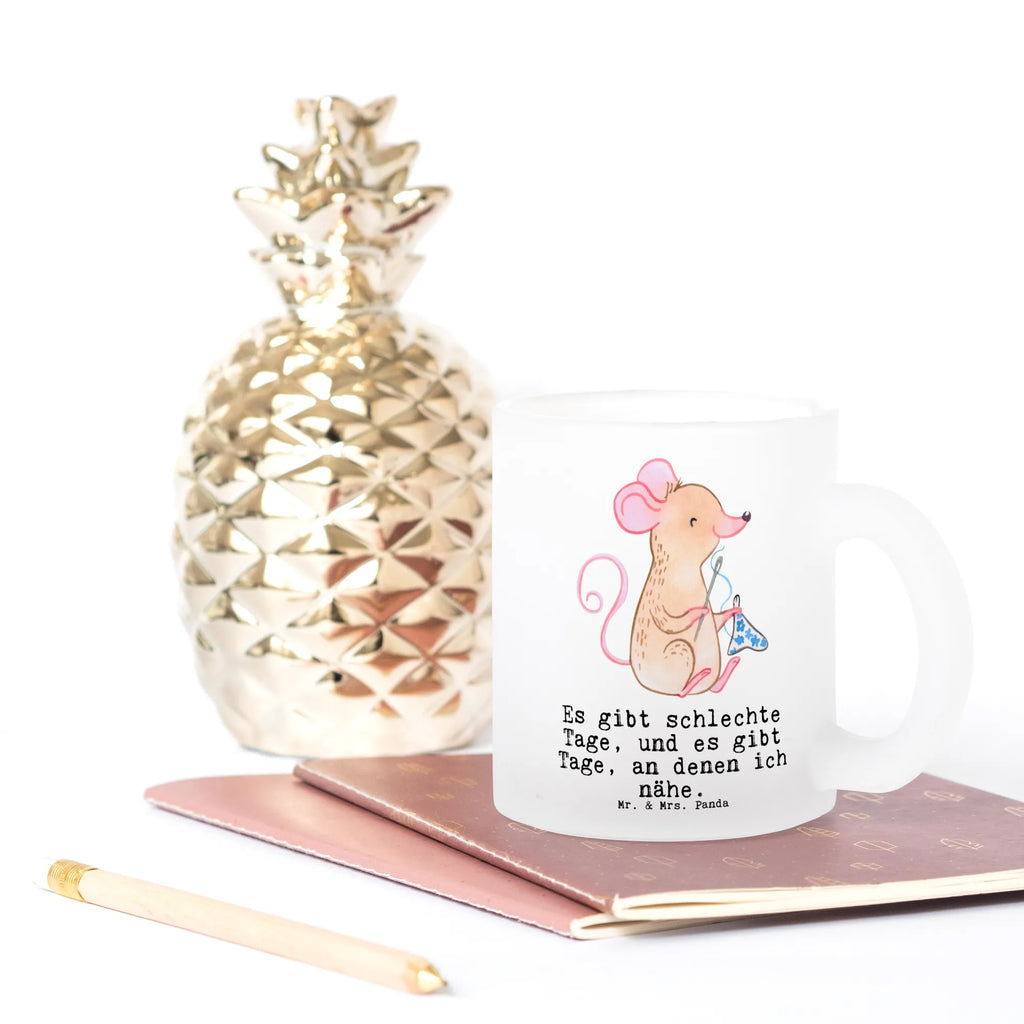 Glass tea cup Mouse Sew Tea cup, glass, tea glass, tea, mug, Gift, sport, hobby, giving, thank you, award, profit, athlete, Sewing, sewing machine, creative hobby, DIY, sewing class