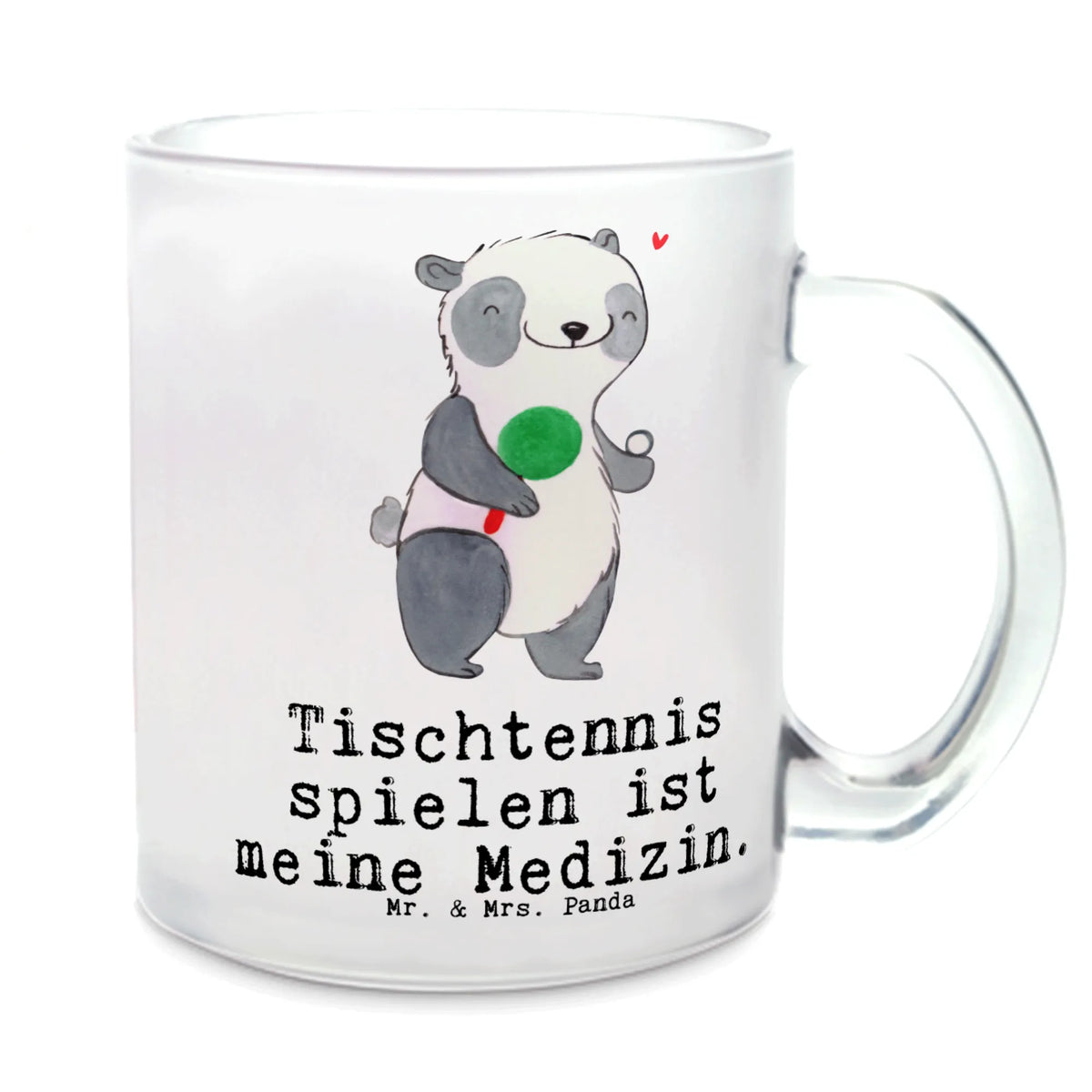Teetasse Panda Tischtennis Teetasse aus Glas, Glasbecher, Teetasse, Haferl, Henkelbecher, Henkeltasse, Kakaotasse, getränkebecher, Motivtasse, Teeglas, glastasse, Teetasse Glas, Trinkglas, Pott, Glas Teebecher, Häferl, getränkeglas, Tee Tasse, Geschenk, Schenken, Sport, Sportart, Hobby, Danke, Dankeschön, Auszeichnung, Gewinn, Sportler, Tischtennis Bund, Tischtennis Verein, Ballsport, Tischtennis