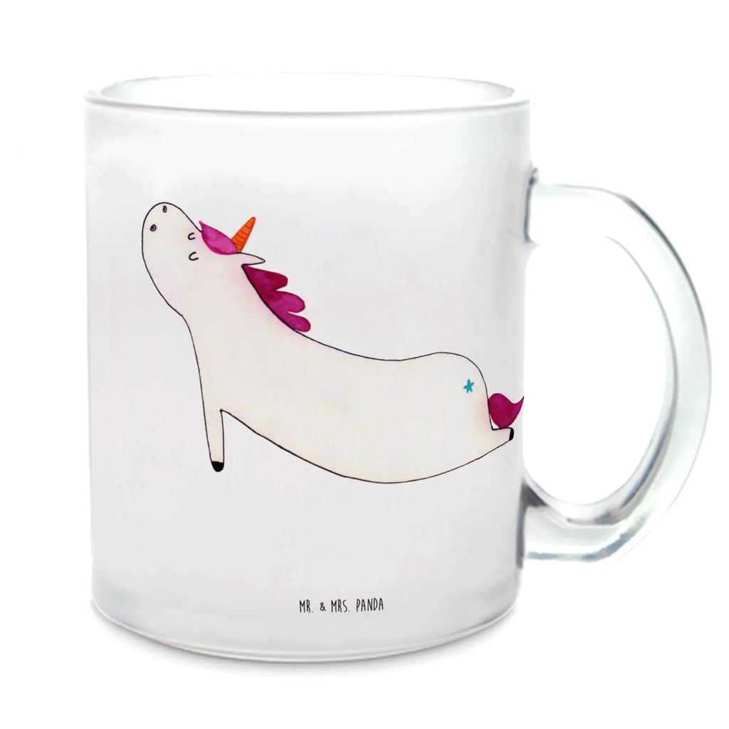 Glass tea cup unicorn yoga tea, glass, tea glass, Tea cup, mug, unicorn, unicorns, sports, mindfulness, funny, gift, Namaste, sweet, yoga, Unicorn, present, relaxation
