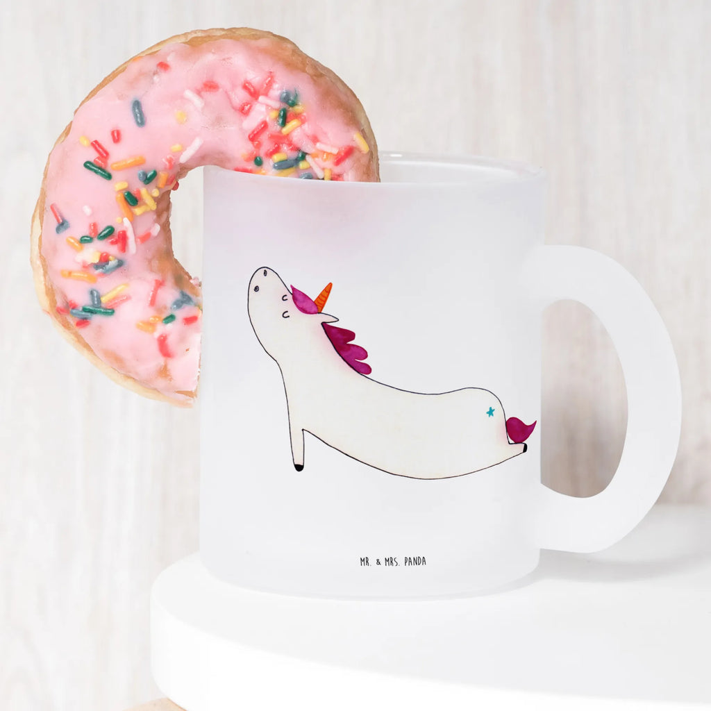 Glass tea cup unicorn yoga tea, glass, tea glass, Tea cup, mug, unicorn, unicorns, sports, mindfulness, funny, gift, Namaste, sweet, yoga, Unicorn, present, relaxation
