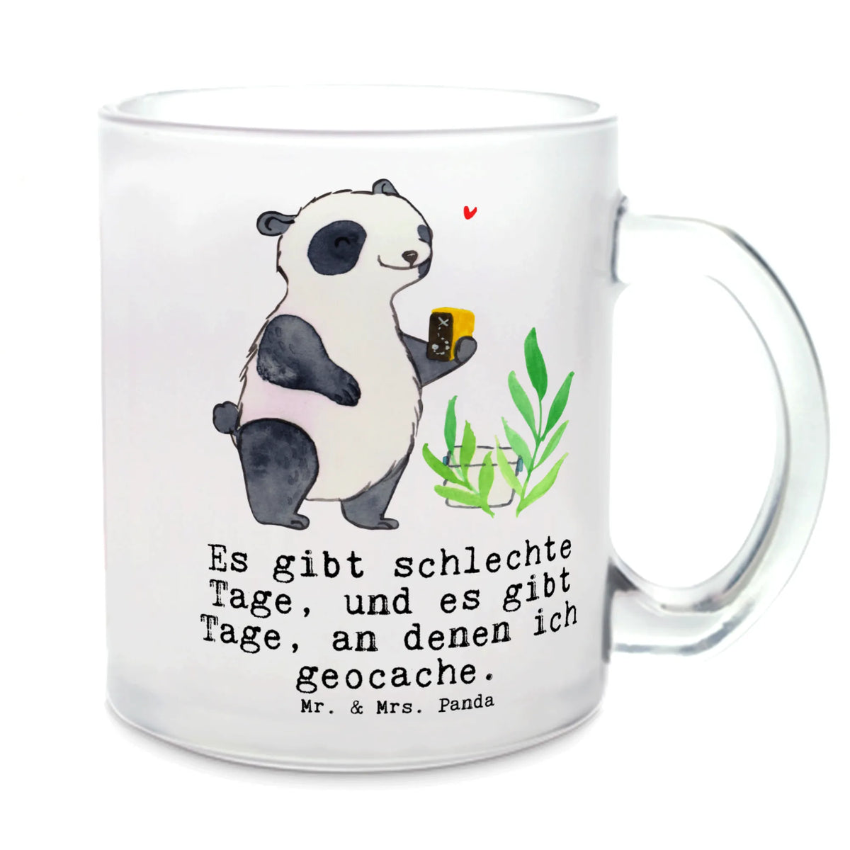 Glass tea cup panda geocaching