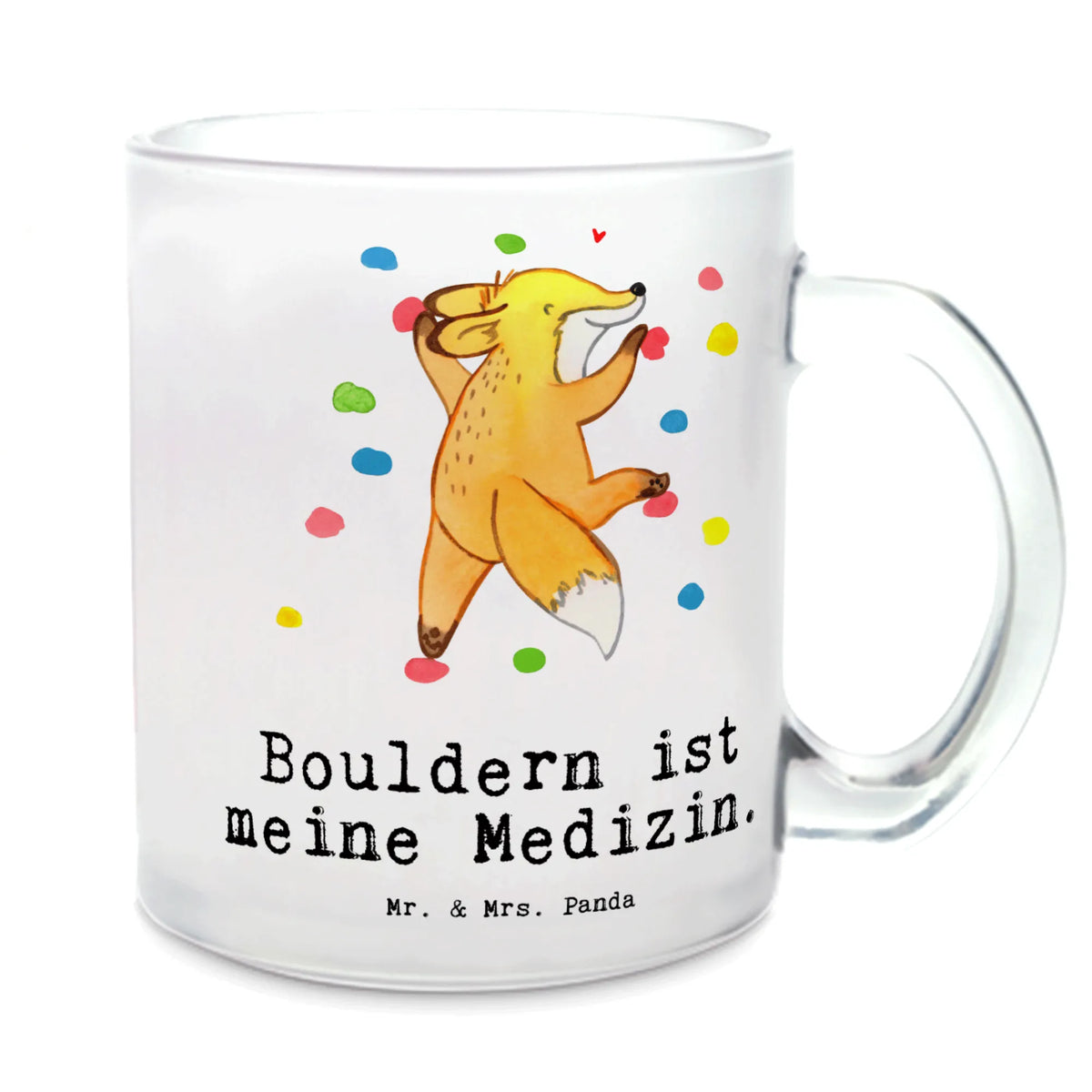 Glass tea cup Fox bouldering Gift, giving, thank you, award, profit, athlete, climbing, climbing hall, bouldering hall, bouldering