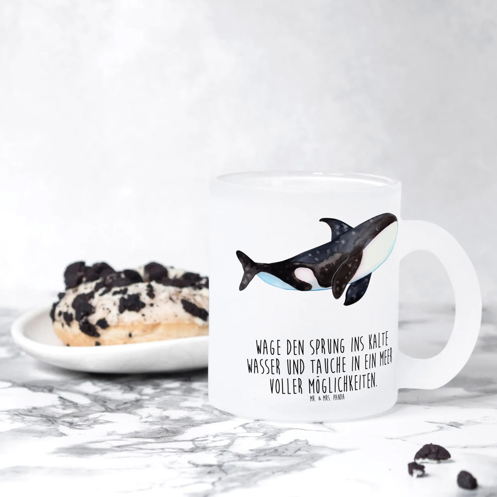 Glass tea cup Orca Tea cup, mug, tea, tea glass, glass, Seafood, aquatic animals, ocean, sea, fish, shells, corals, reef, whale, narwhal, sea urchin, lobster, platypus, turtle, manatee, crocodile, orca, shrimp, gifts for seafood lovers, water world, underwater animals, underwater world, vacation, deep sea, seafood fans, gift ideas, seafood decoration, seafood posters, killer whale, work, startup, motivation, orcas, office, opportunities, new start, self-love