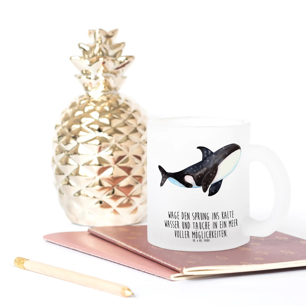 Glass tea cup Orca Tea cup, mug, tea, tea glass, glass, Seafood, aquatic animals, ocean, sea, fish, shells, corals, reef, whale, narwhal, sea urchin, lobster, platypus, turtle, manatee, crocodile, orca, shrimp, gifts for seafood lovers, water world, underwater animals, underwater world, vacation, deep sea, seafood fans, gift ideas, seafood decoration, seafood posters, killer whale, work, startup, motivation, orcas, office, opportunities, new start, self-love