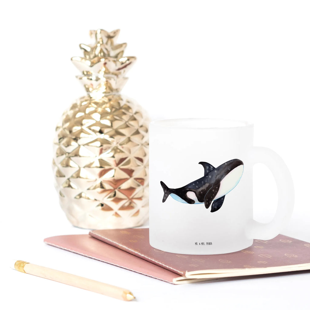 Glass tea cup Orca Tea cup, mug, tea, tea glass, glass, Seafood, aquatic animals, ocean, sea, fish, shells, corals, reef, whale, narwhal, sea urchin, lobster, platypus, turtle, manatee, crocodile, orca, shrimp, gifts for seafood lovers, water world, underwater animals, underwater world, vacation, deep sea, seafood fans, gift ideas, seafood decoration, seafood posters, killer whale, work, startup, motivation, orcas, office, opportunities, new start, self-love