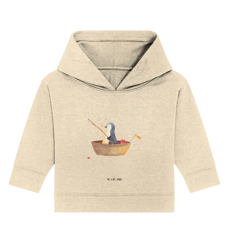 Organic Baby Hoodie Pinguin Angelboot Baby Kapuzenshirt, Baby Kapuzensweatshirt, Baby Hoodie, Baby Pullover, Pinguin, Angeln, Lebenslust, Neuanfang, Motivation, Boot, Trennung, Scheidung, genießen, Pinguine, Leben, Angelboot, Neustart, Geschenkidee Liebeskummer