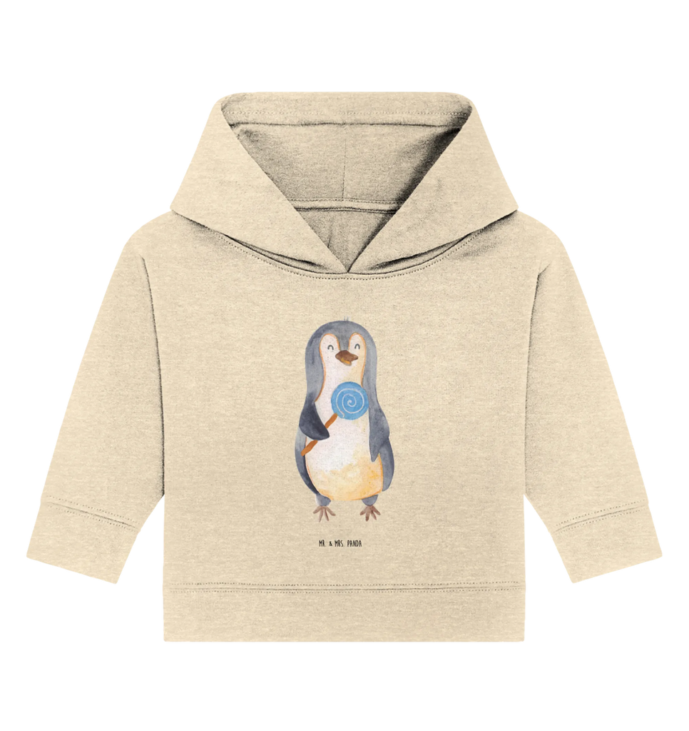 Organic Baby Hoodie Pinguin Lolli Baby Kapuzenshirt, Baby Pullover, Baby Kapuzensweatshirt, Baby Hoodie, Pinguin, Lolli, Pinguine, Rabauke, Ganove, Süßigkeiten, Spruch, Gauner, Blödsinn, Rebell