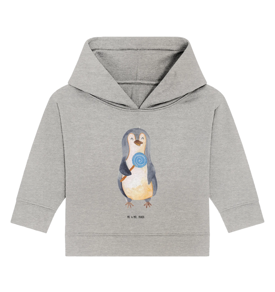 Organic Baby Hoodie Pinguin Lolli Baby Kapuzenshirt, Baby Pullover, Baby Kapuzensweatshirt, Baby Hoodie, Pinguin, Lolli, Pinguine, Rabauke, Ganove, Süßigkeiten, Spruch, Gauner, Blödsinn, Rebell