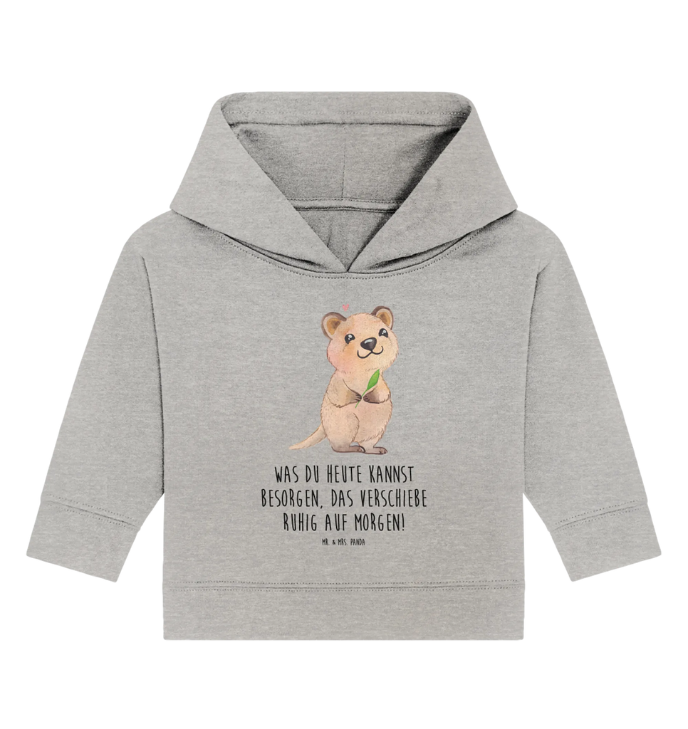 Organic Baby Hoodie Quokka Happy Baby Hoodie, Baby Kapuzenshirt, Baby Pullover, Baby Kapuzensweatshirt, Tiere, Gute Laune, Lustige Sprüche, Tiermotive, Niedliches Tier, Aufschieberitis, Dinge Erledigen, Verschieben, Quokka, Lustiger Spruch