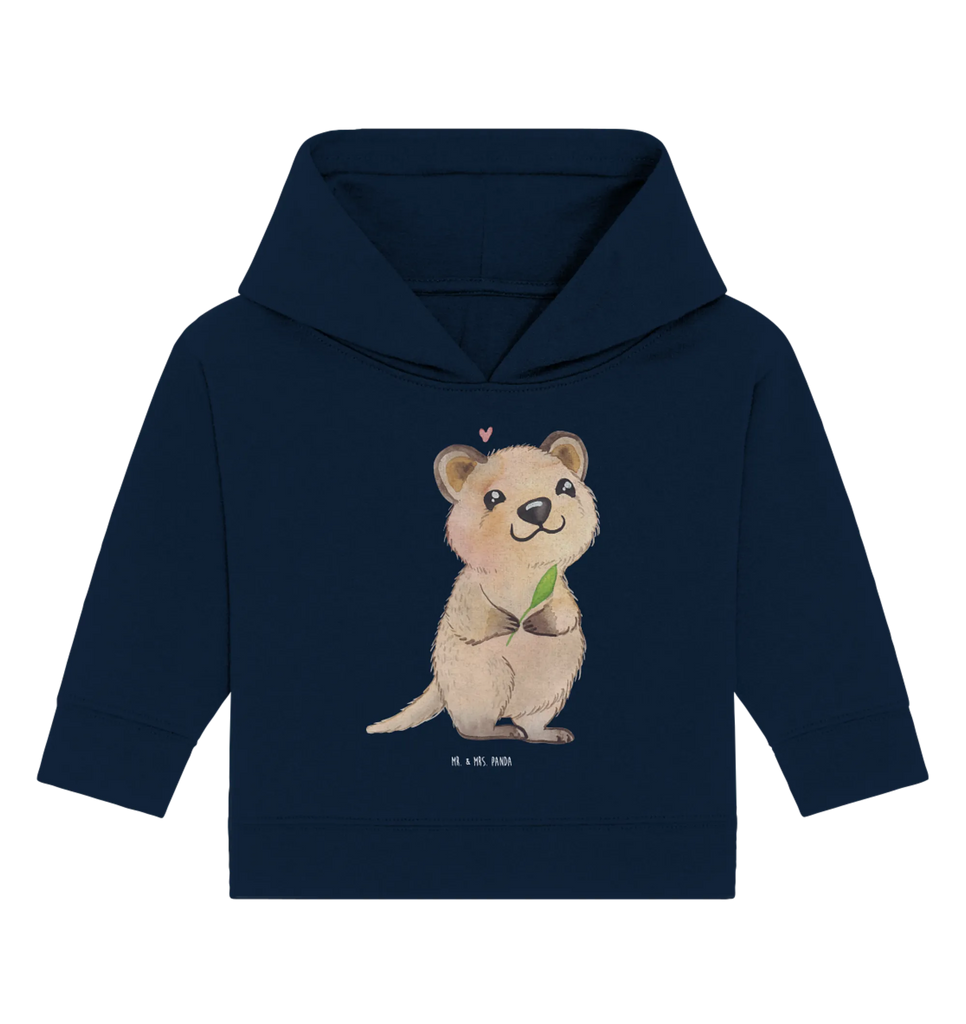 Organic Baby Hoodie Quokka Happy Baby Hoodie, Baby Kapuzenshirt, Baby Pullover, Baby Kapuzensweatshirt, Tiere, Gute Laune, Lustige Sprüche, Tiermotive, Niedliches Tier, Aufschieberitis, Dinge Erledigen, Verschieben, Quokka, Lustiger Spruch