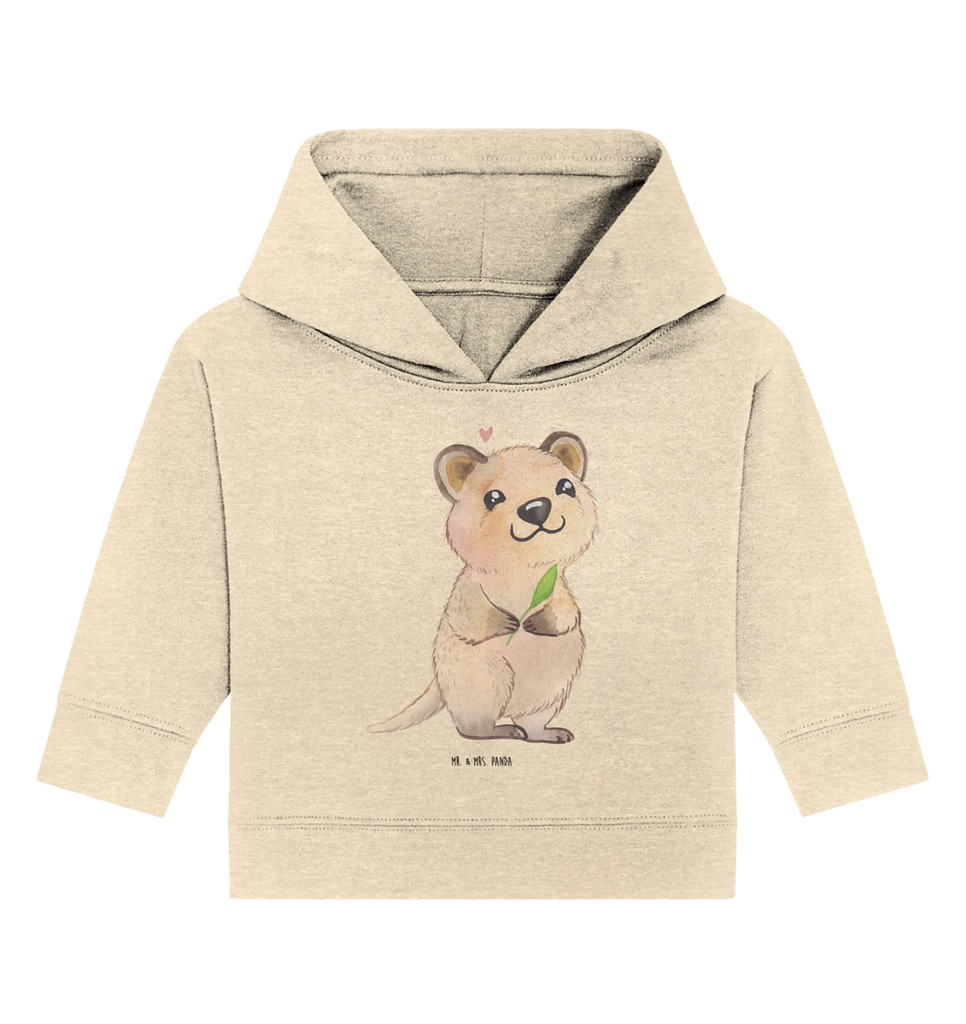 Organic Baby Hoodie Quokka Happy Baby Hoodie, Baby Kapuzenshirt, Baby Pullover, Baby Kapuzensweatshirt, Tiere, Gute Laune, Lustige Sprüche, Tiermotive, Niedliches Tier, Aufschieberitis, Dinge Erledigen, Verschieben, Quokka, Lustiger Spruch