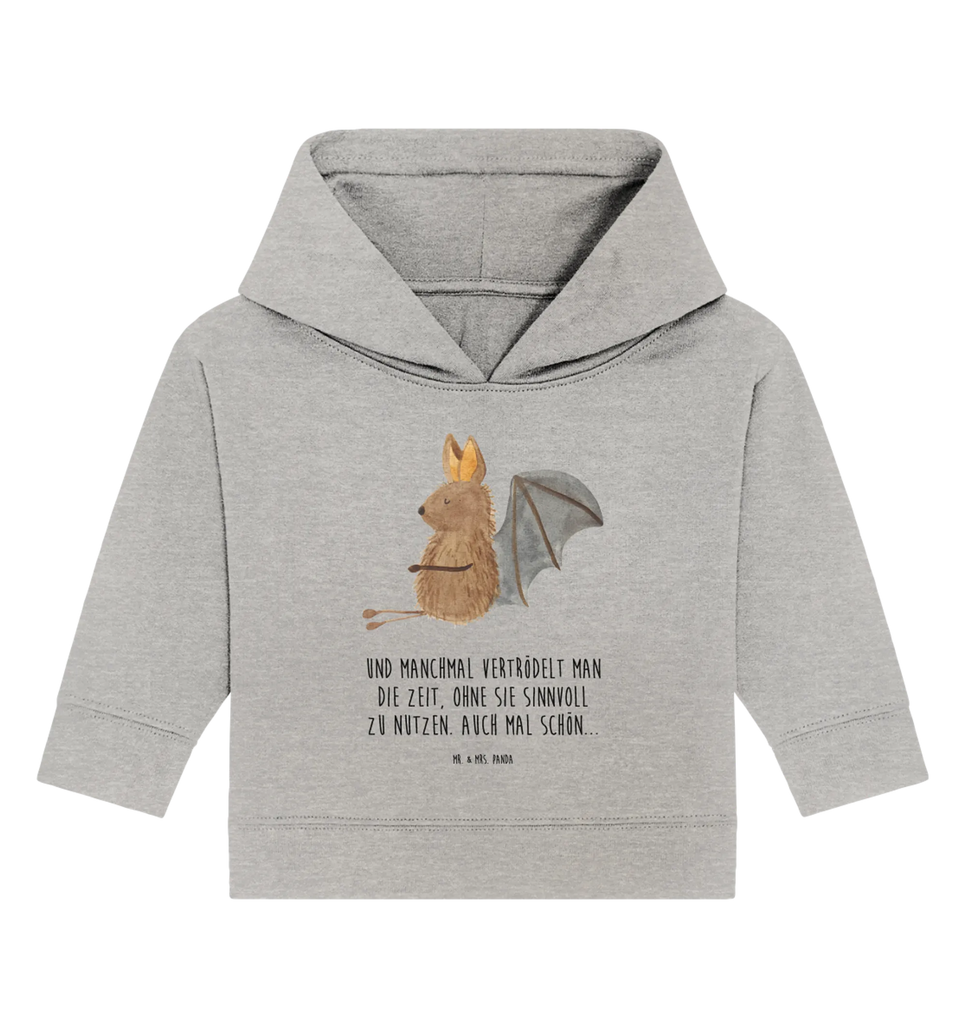 Organic Baby Hoodie bat Sit small animals, cute, funny, cute animal motives, hand drawn, small world, funny sayings, good mood, happy, gifts, gift ideas, special gifts, animal lover, card, motivation, bats, relax, bat