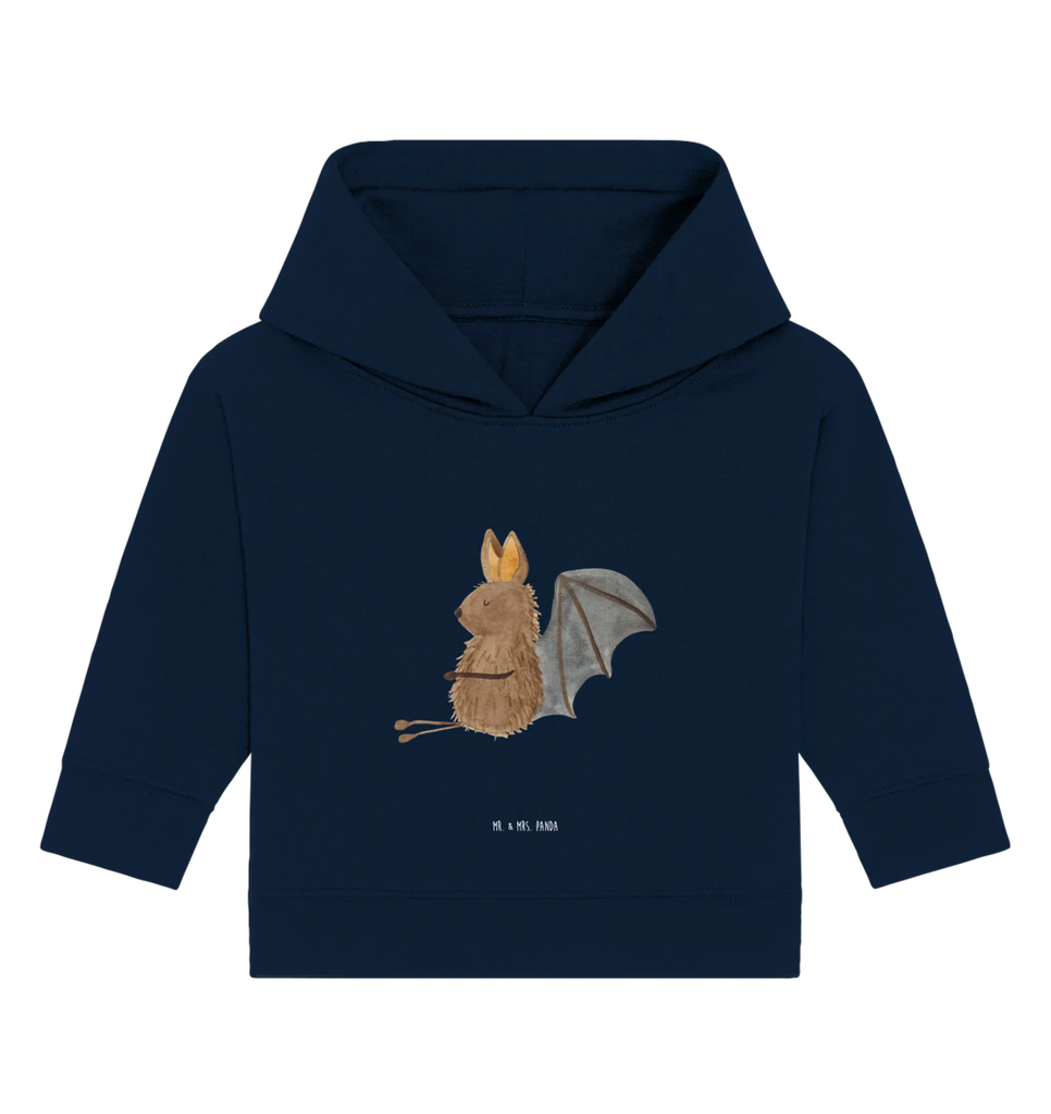 Organic Baby Hoodie bat Sit small animals, cute, funny, cute animal motives, hand drawn, small world, funny sayings, good mood, happy, gifts, gift ideas, special gifts, animal lover, card, motivation, bats, relax, bat