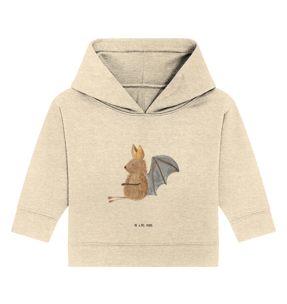 Organic Baby Hoodie bat Sit small animals, cute, funny, cute animal motives, hand drawn, small world, funny sayings, good mood, happy, gifts, gift ideas, special gifts, animal lover, card, motivation, bats, relax, bat