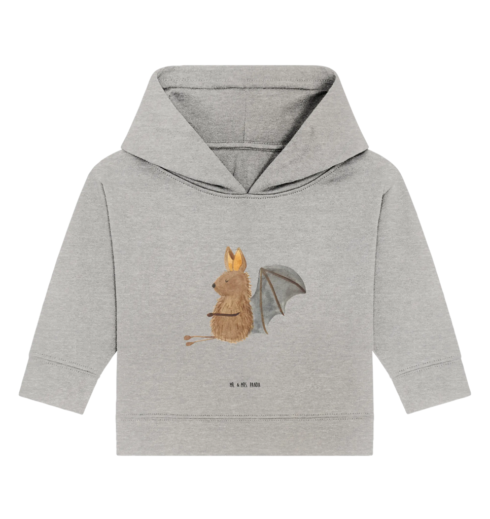Organic Baby Hoodie bat Sit small animals, cute, funny, cute animal motives, hand drawn, small world, funny sayings, good mood, happy, gifts, gift ideas, special gifts, animal lover, card, motivation, bats, relax, bat
